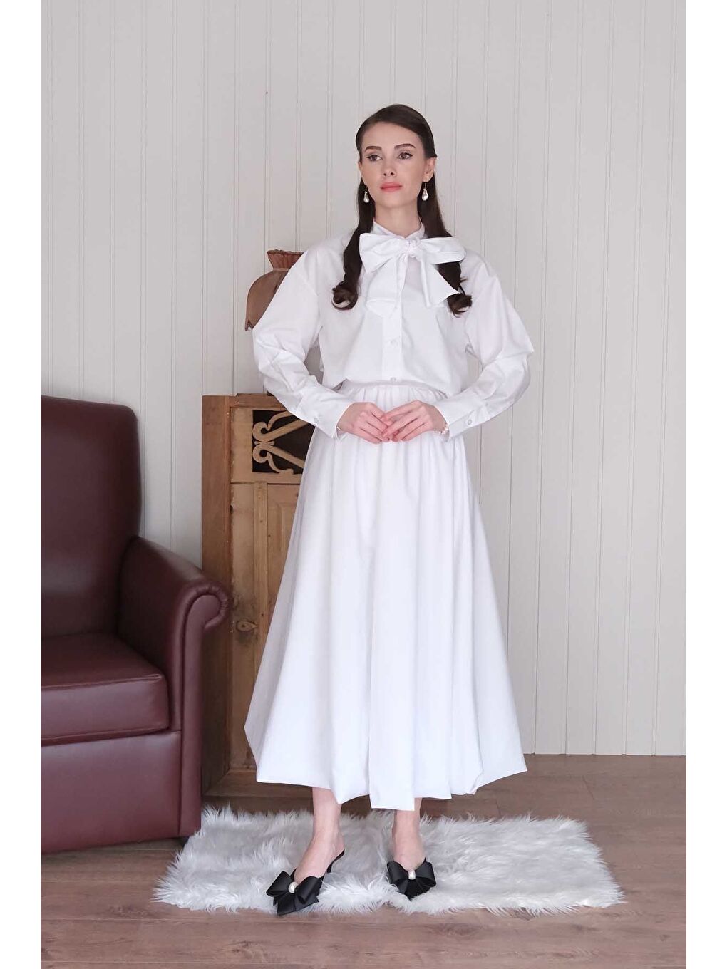 Ekru Paraşüt Balon Etek-2