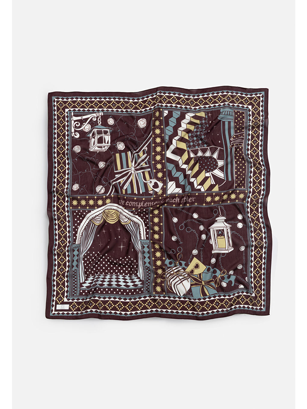 Kırmızı Cherry Lıttle Love Dream Desen Floş Viskon Eşarp-5