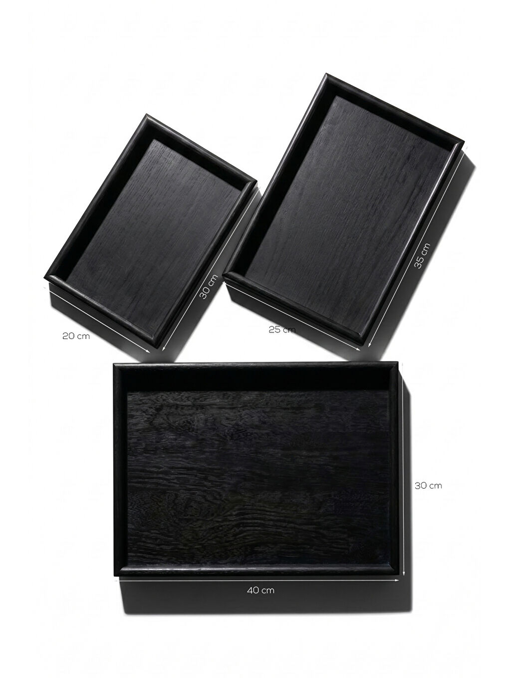 Porsima 1301050046  Ahşap Tepsi 3lü Set Çay Kahve Bambu Sunumu Tepsi Seti Siyah-2