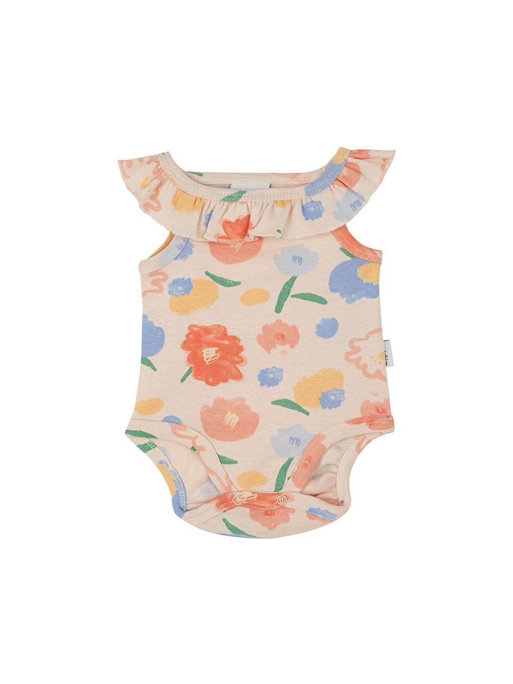 Pembe Çiçek Buketi Fırfırlı Body