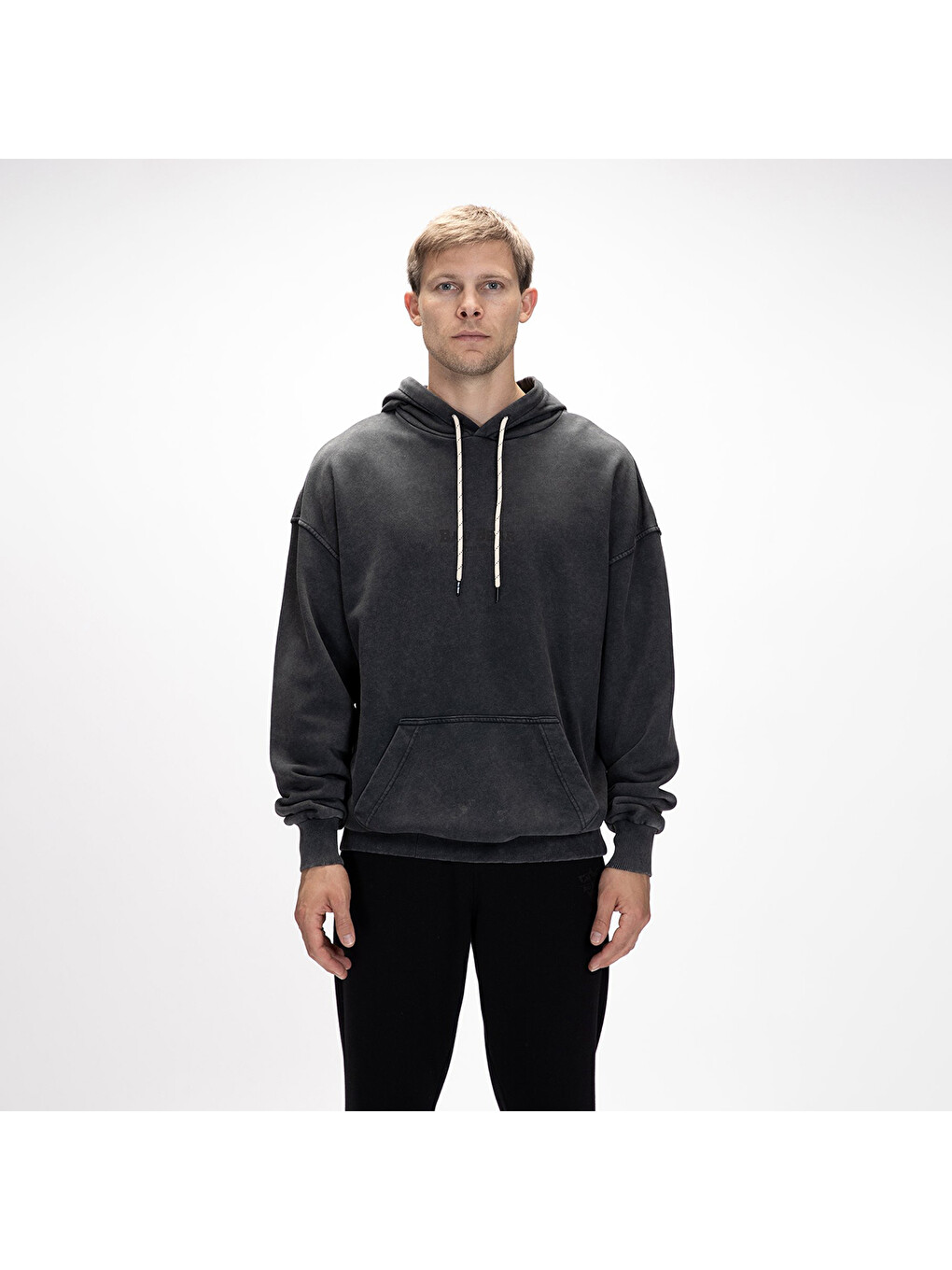 Acid Bear Os Erkek Gri Kapüşonlu Sweatshirt