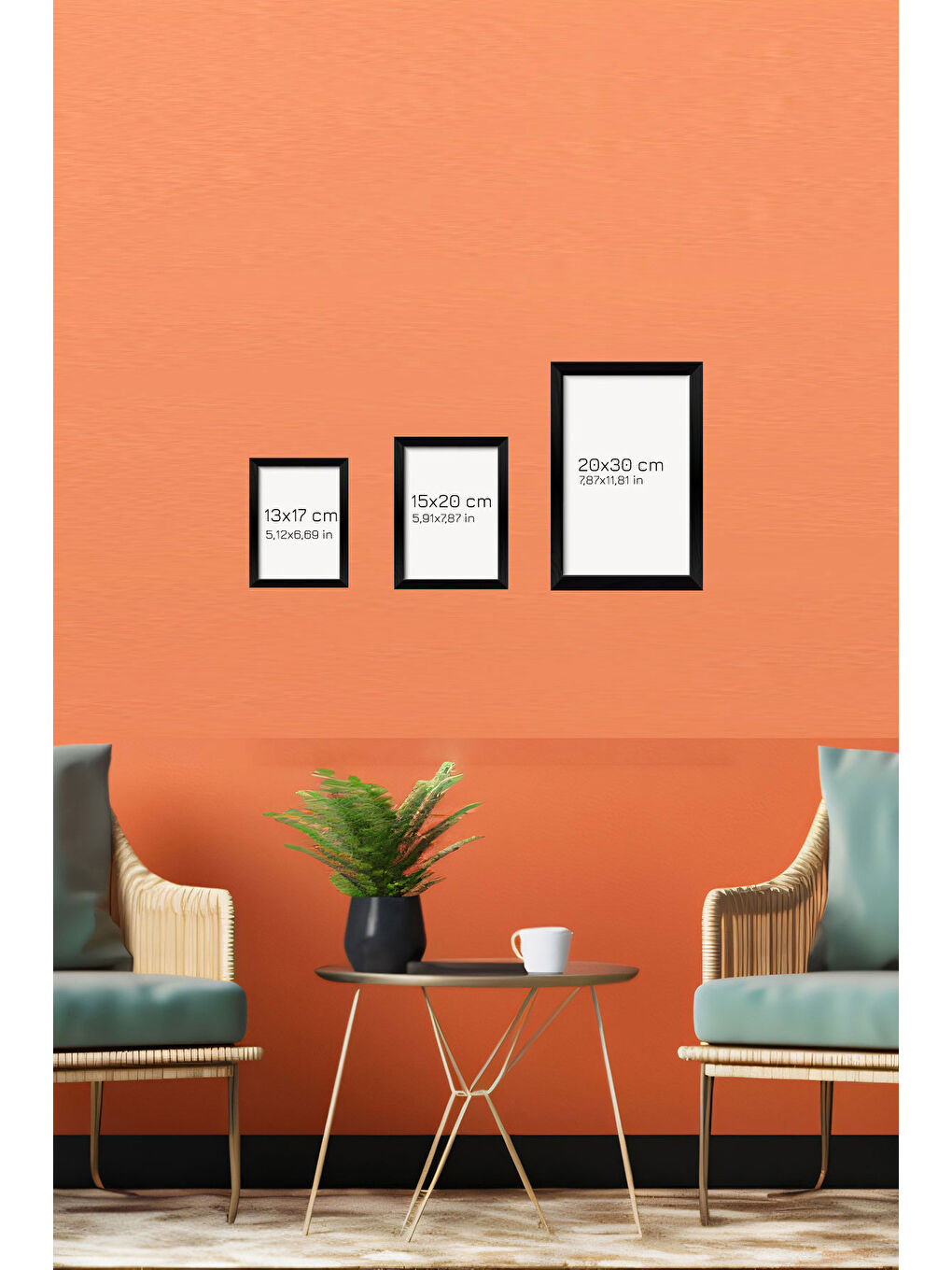 Beyaz 12 Parça Siyah Çerçeve Görünümlü Mdf Tablo Seti - 12ARTAVESSA10-1317-1