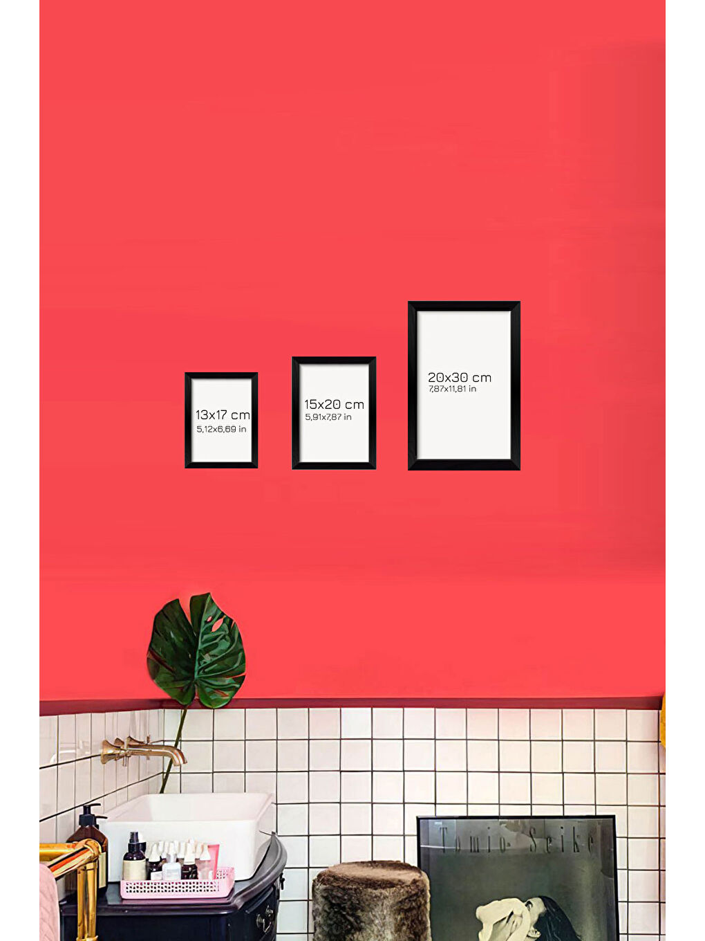 Beyaz 12 Parça Siyah Çerçeve Görünümlü Mdf Tablo Seti - 12ARTAVESSA12-1520-1