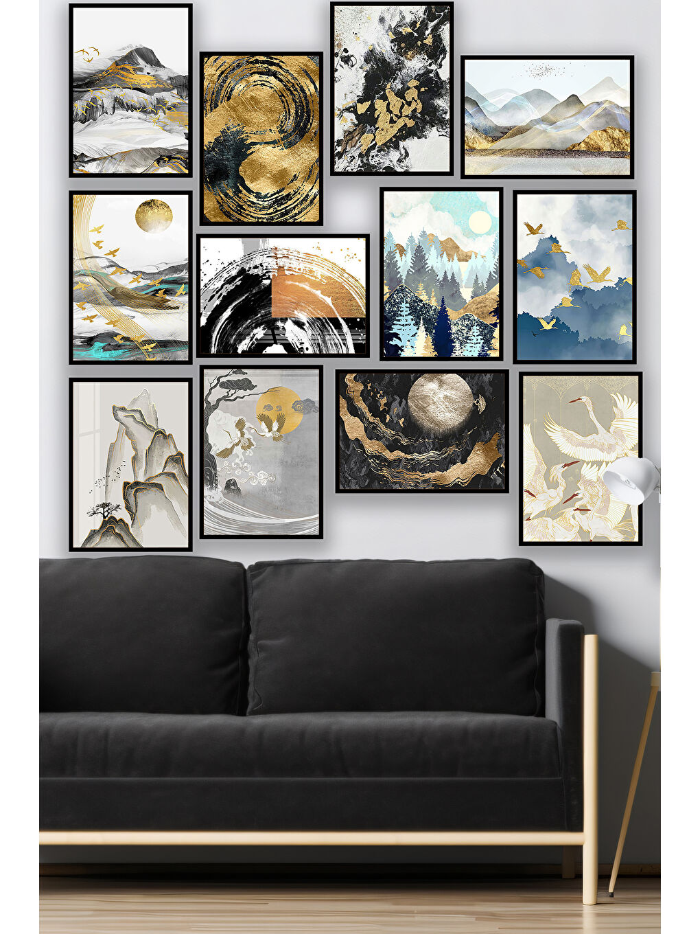 Beyaz 12 Parça Çerçeve Görünümlü Mdf Tablo Seti - 12ARTAVESSA15-1520