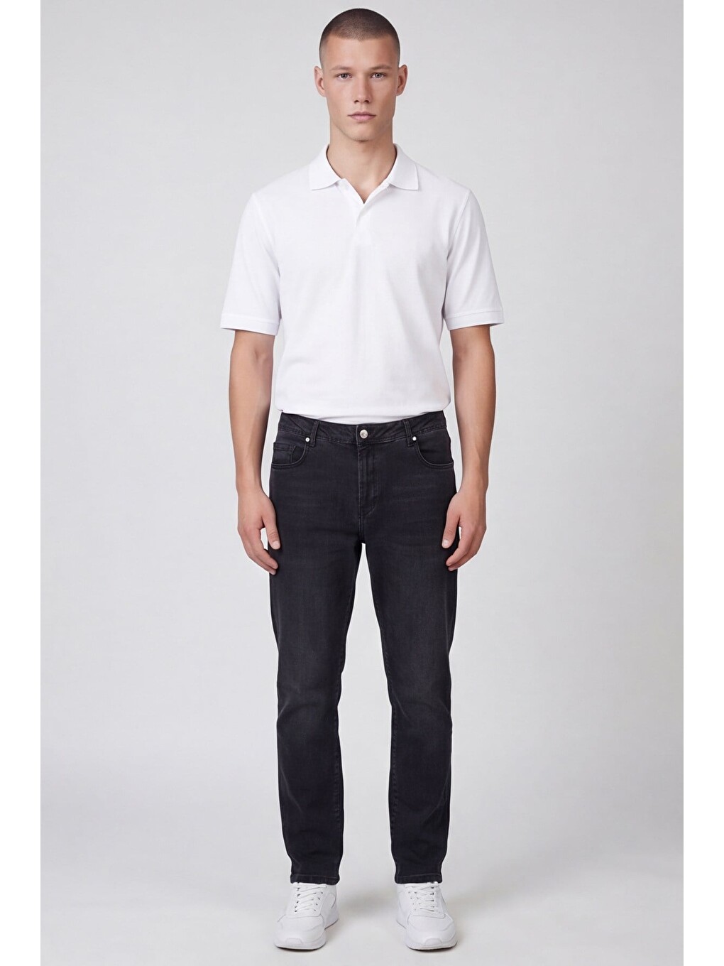 Giotelli Erkek Antrasit Dar Kesim Slim Fit Pamuklu Beş Cep Denim Pantolon-1