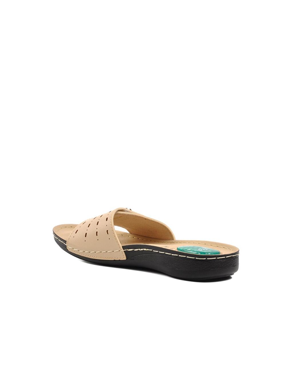 6808 Bej Topuk Jel Destekli Kadın Terlik-3