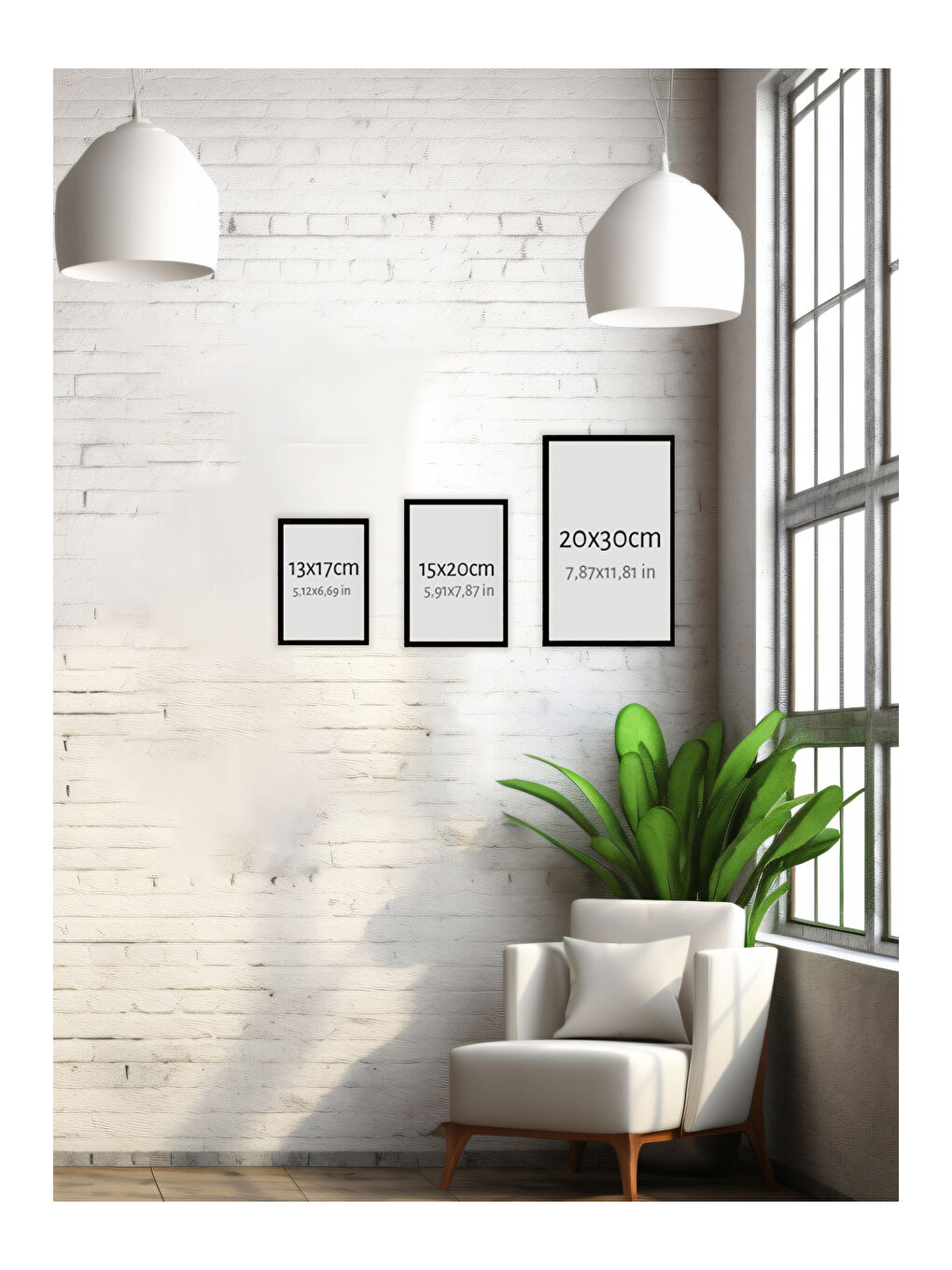 Beyaz 12 Parça Çerçeve Görünümlü Mdf Tablo Seti - 12ARTAVESSA21-2030-1