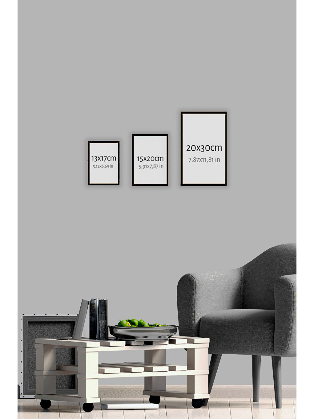 Beyaz 12 Parça Çerçeve Görünümlü Mdf Tablo Seti - 12ARTAVESSA23-1317-1