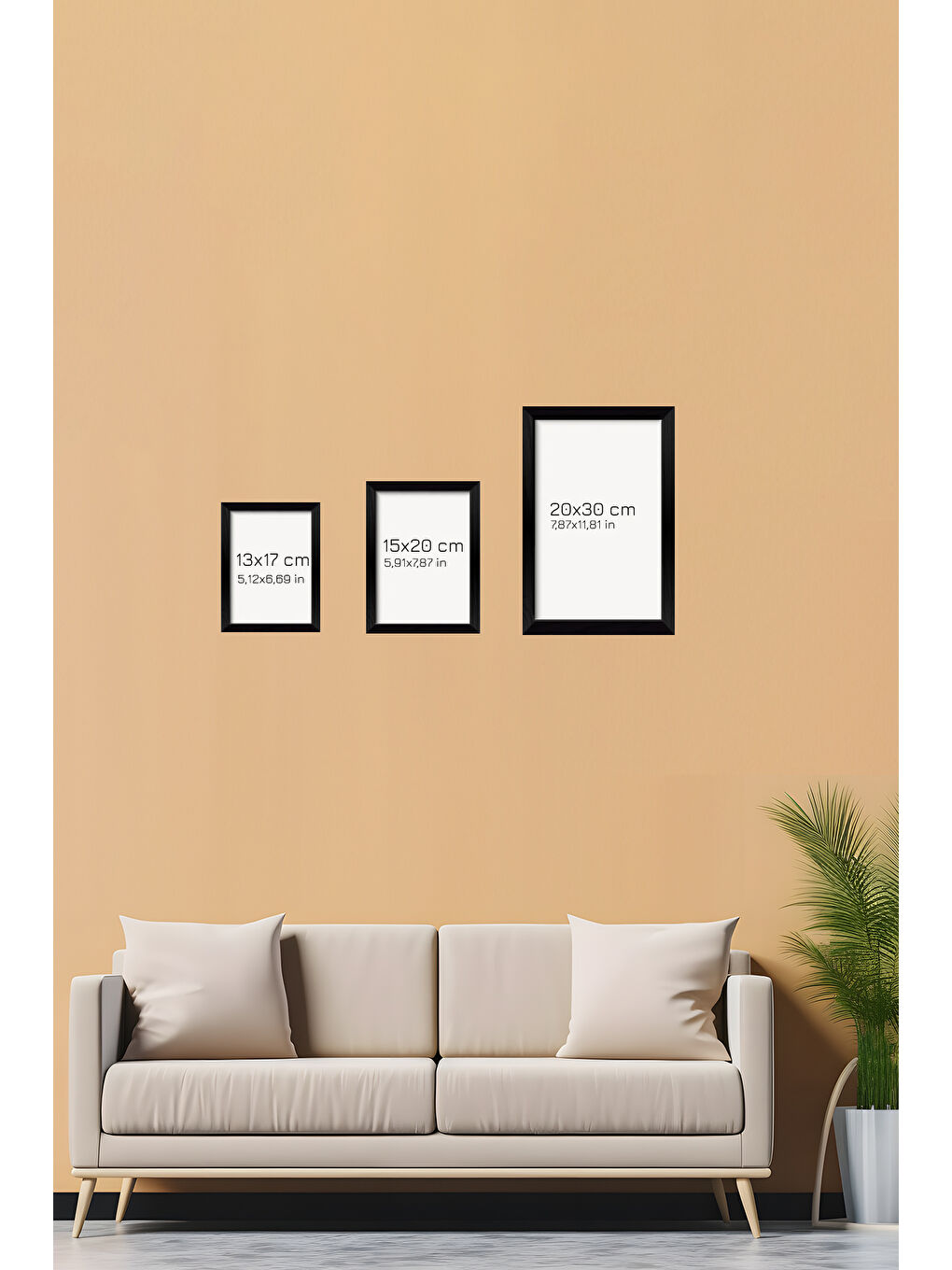 Beyaz 12 Parça Siyah Çerçeve Görünümlü Mdf Tablo Seti - 12ARTAVESSA25-1520-1