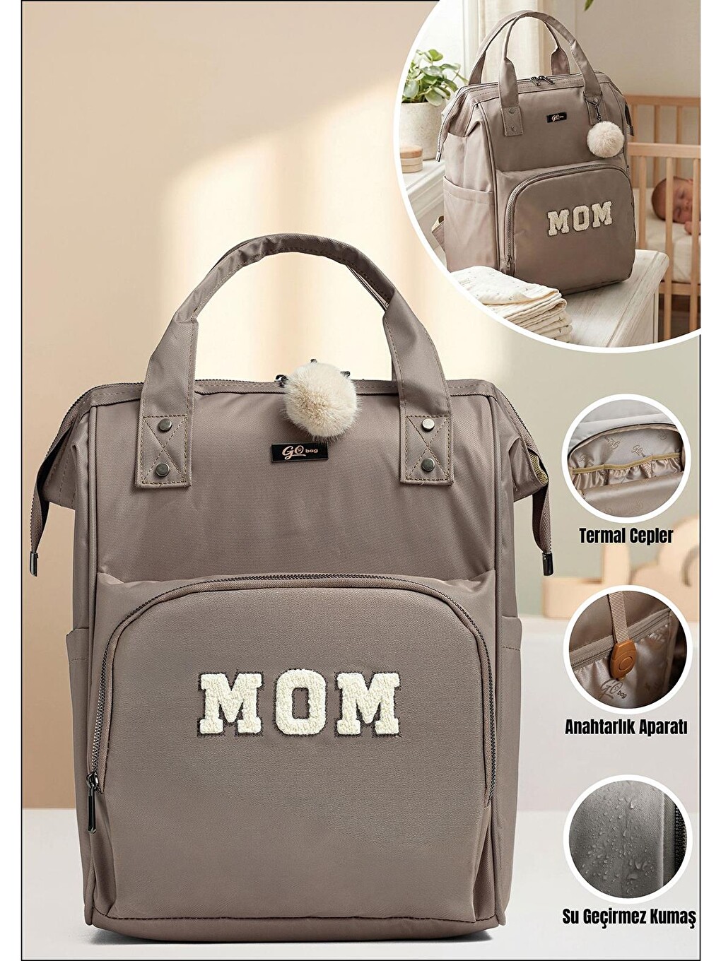 Go Bag Zeina Anne Bebek Bakım Çantası - Bej-2