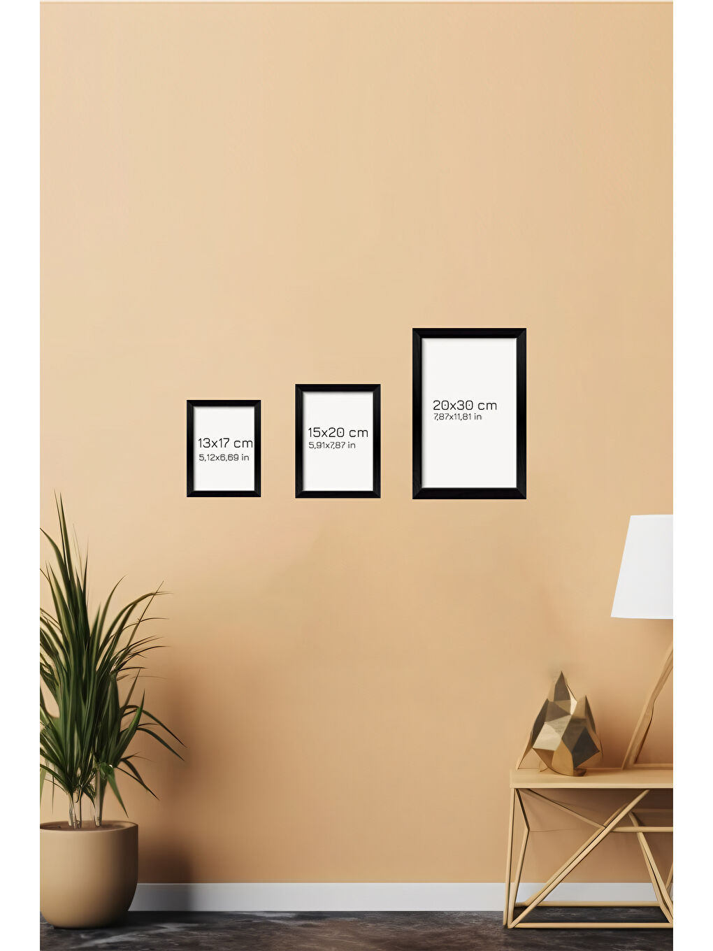 Beyaz 12 Parça Siyah Çerçeve Görünümlü Mdf Tablo Seti - 12ARTAVESSA29-2030-1