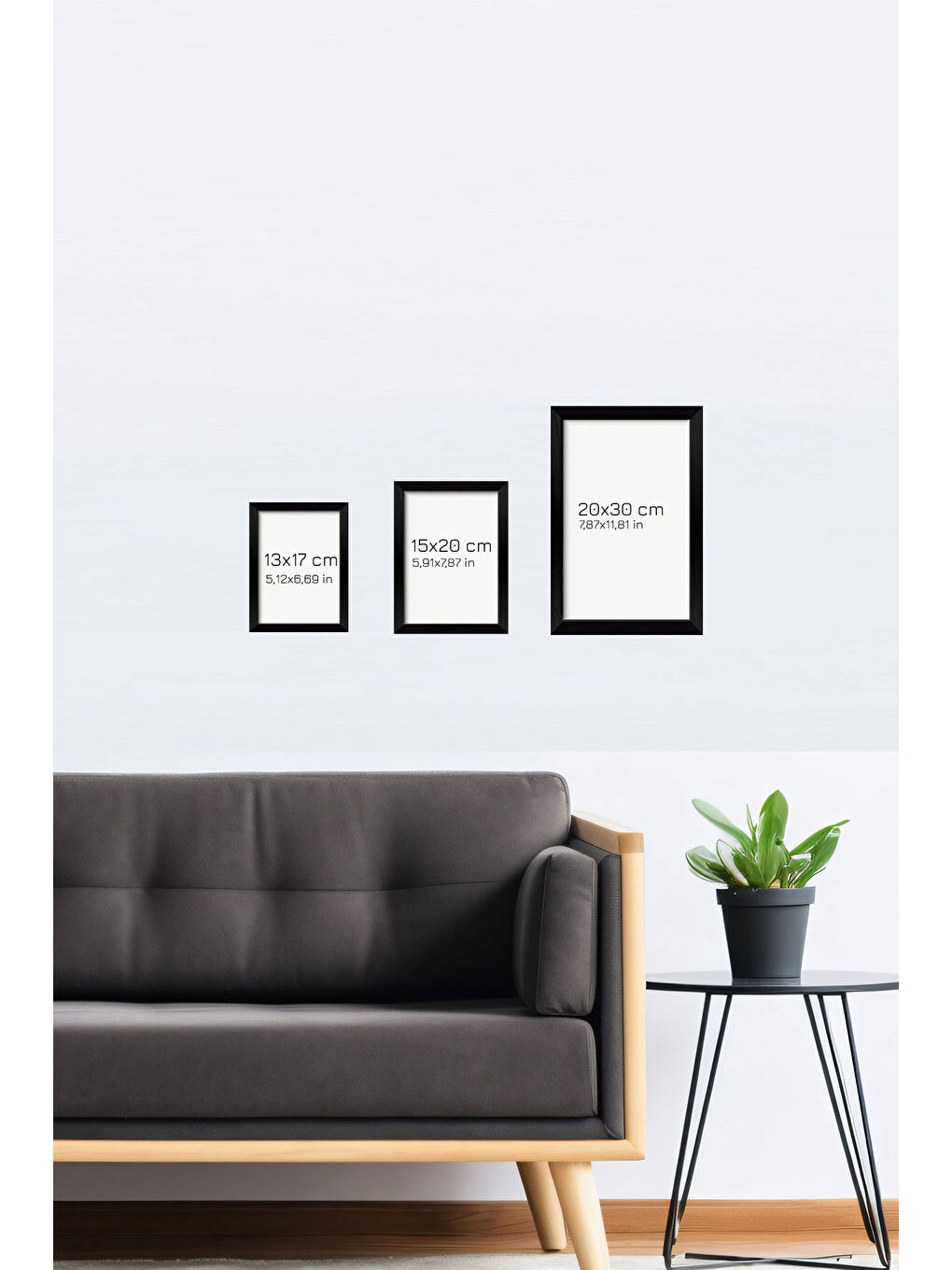 Beyaz 12 Parça Siyah Çerçeve Görünümlü Mdf Tablo Seti - 12ARTAVESSA6-1317-1