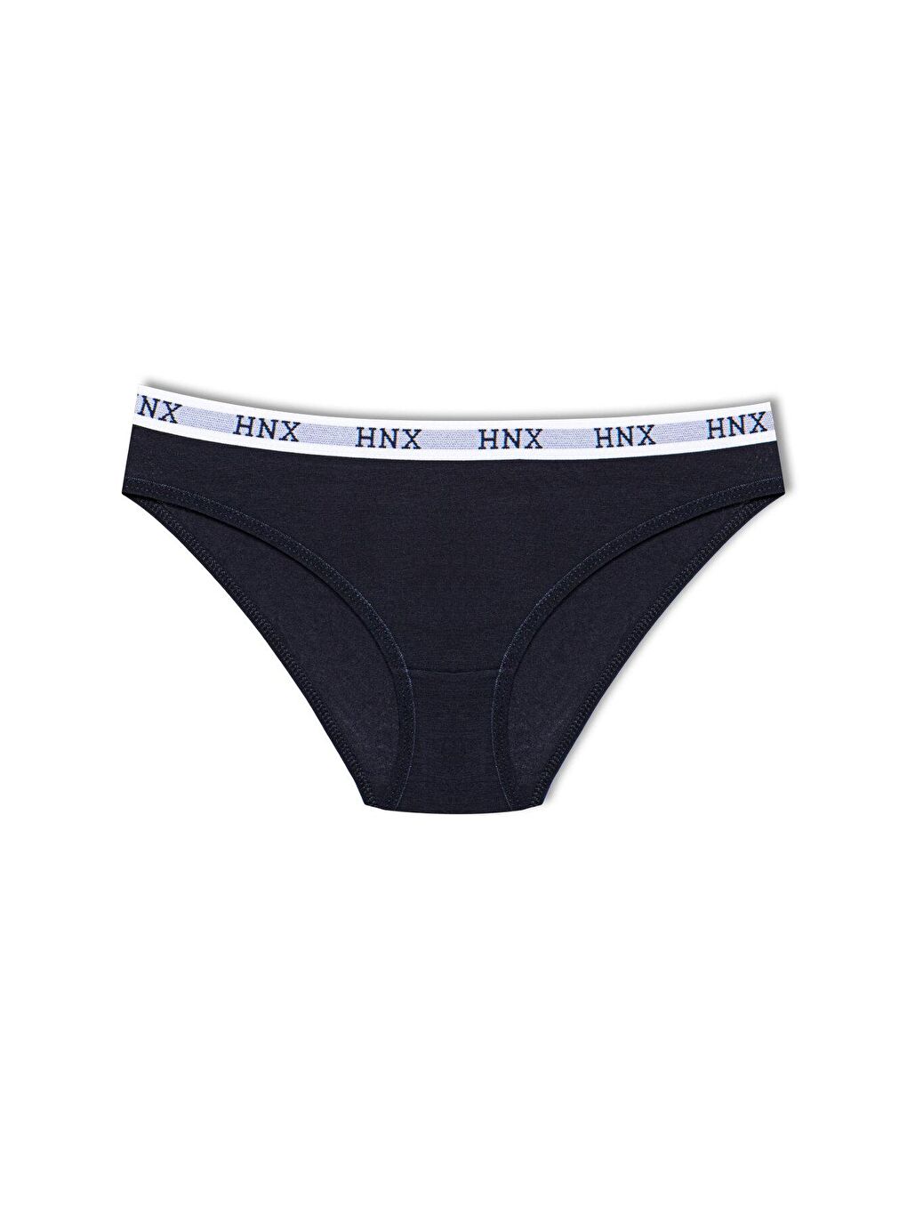 Lacivert Pamuklu Beli Yazılı Lastik Basic Kadın Külot