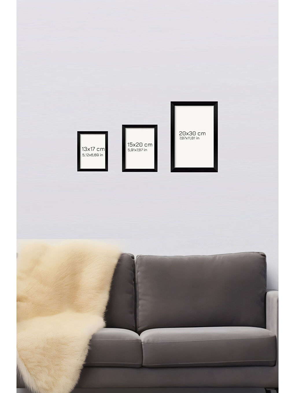 Beyaz 12 Parça Siyah Çerçeve Görünümlü Mdf Tablo Seti - 12ARTAVESSA8-1317-1