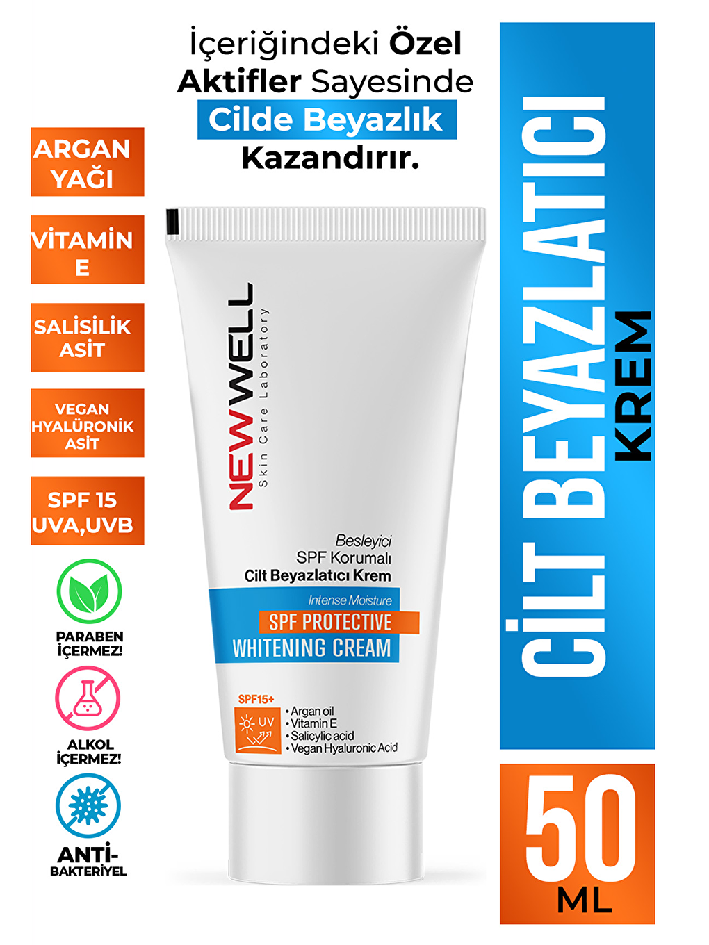 New Well Krem Besleyici SPF Korumalı Cilt Beyazlatıcı Krem