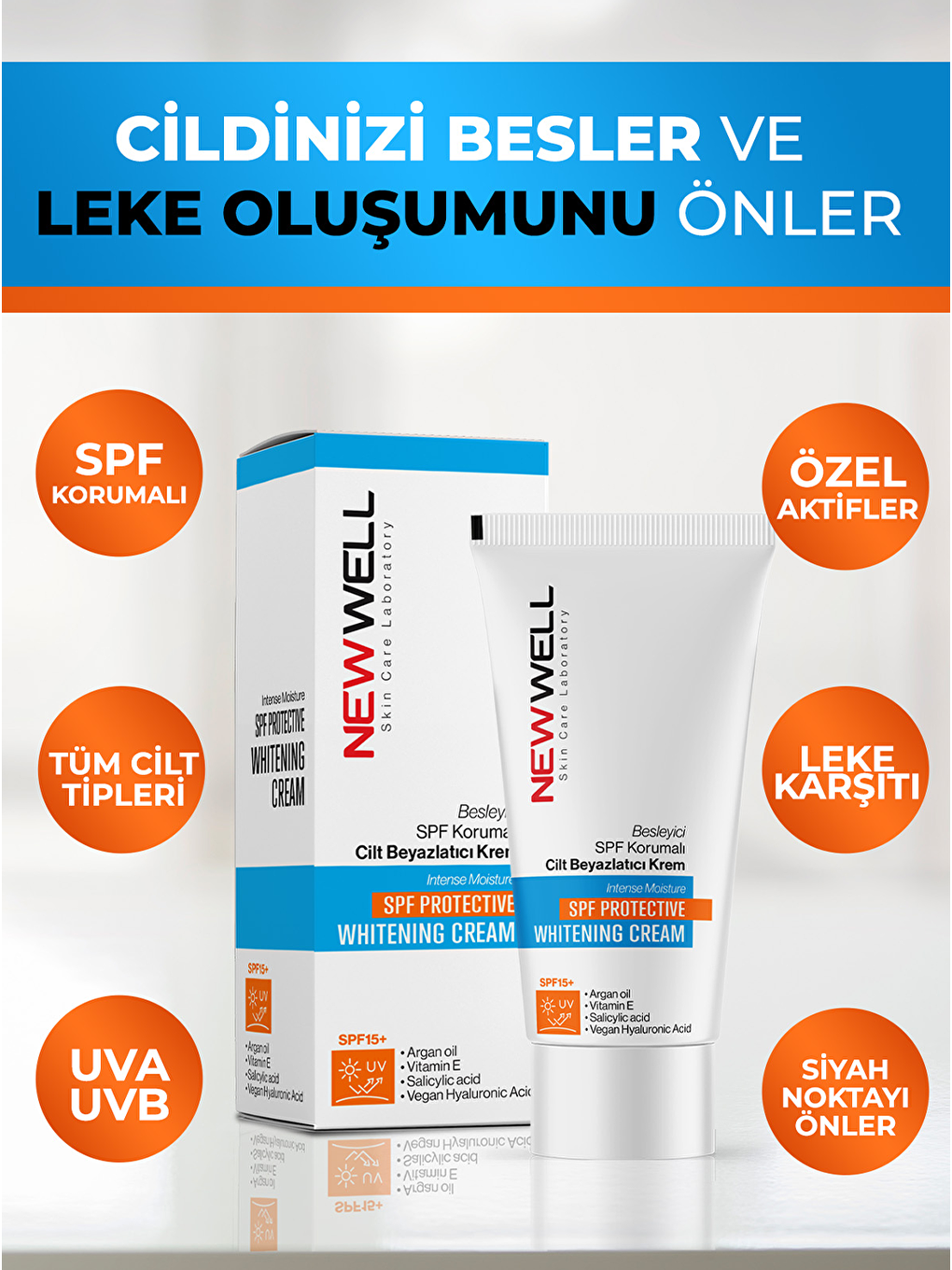 New Well Krem Besleyici SPF Korumalı Cilt Beyazlatıcı Krem - 2