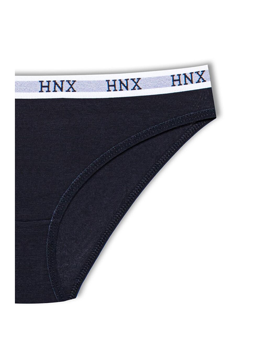 Lacivert Pamuklu Beli Yazılı Lastik Basic Kadın Külot-1