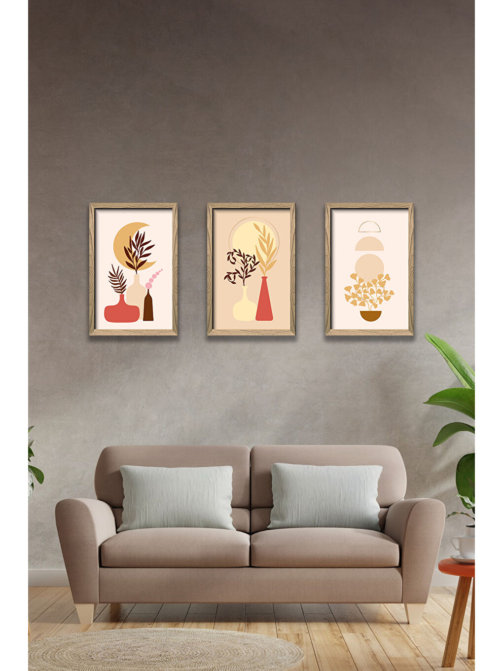 Beyaz 3 Parça Çerçeve Görünümlü Mdf Tablo Seti - 3ARTAVESSA3-3348