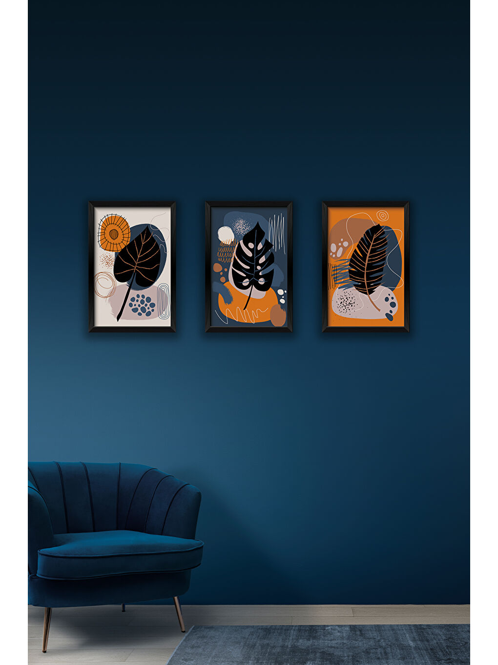 Beyaz 3 Parça Çerçeve Görünümlü Mdf Tablo Seti - 3ARTAVESSA6-1520