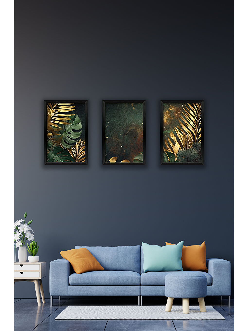 Beyaz 3 Parça Çerçeve Görünümlü Mdf Tablo Seti - 3ARTAVESSA8-1317