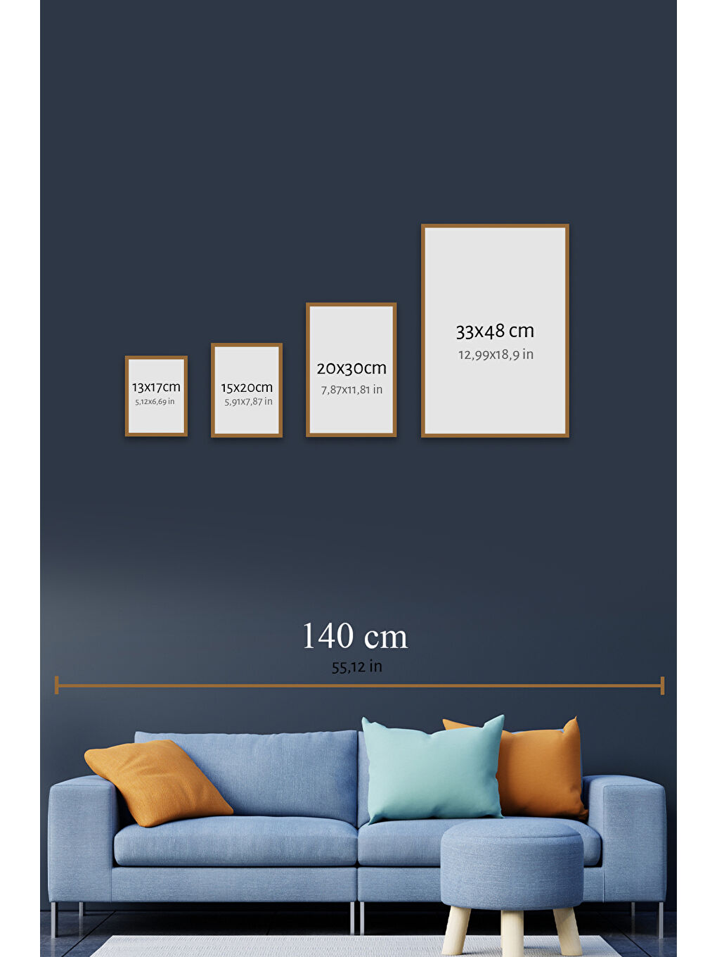 Beyaz 3 Parça Çerçeve Görünümlü Mdf Tablo Seti - 3ARTAVESSA8-1317-1