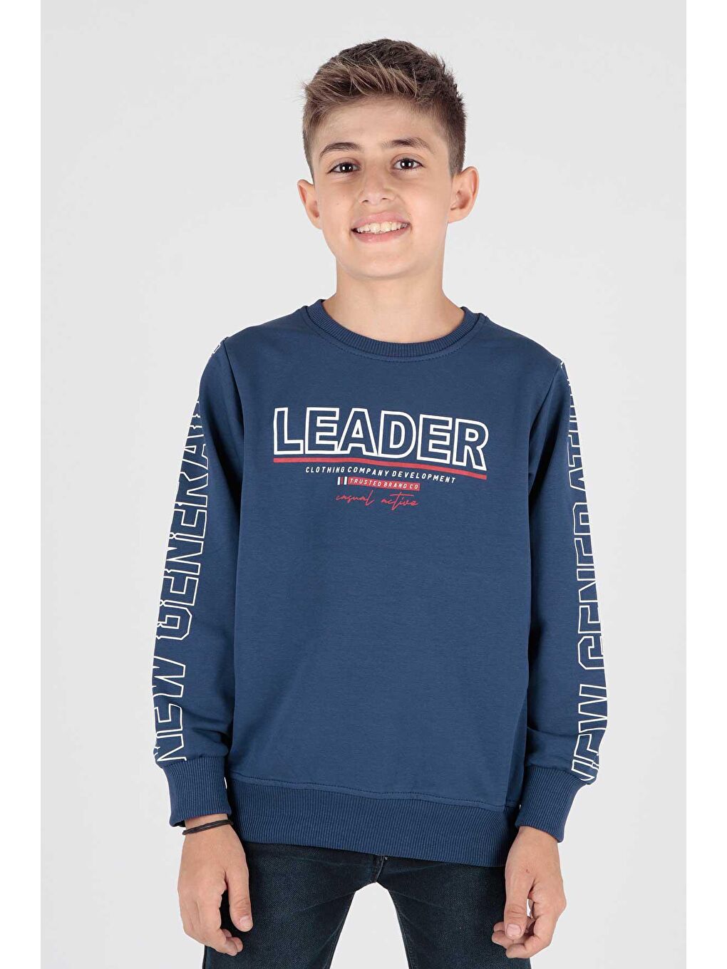 İndigo Erkek Çocuk Leader Baskılı Trend Sweatshirt Ak15091