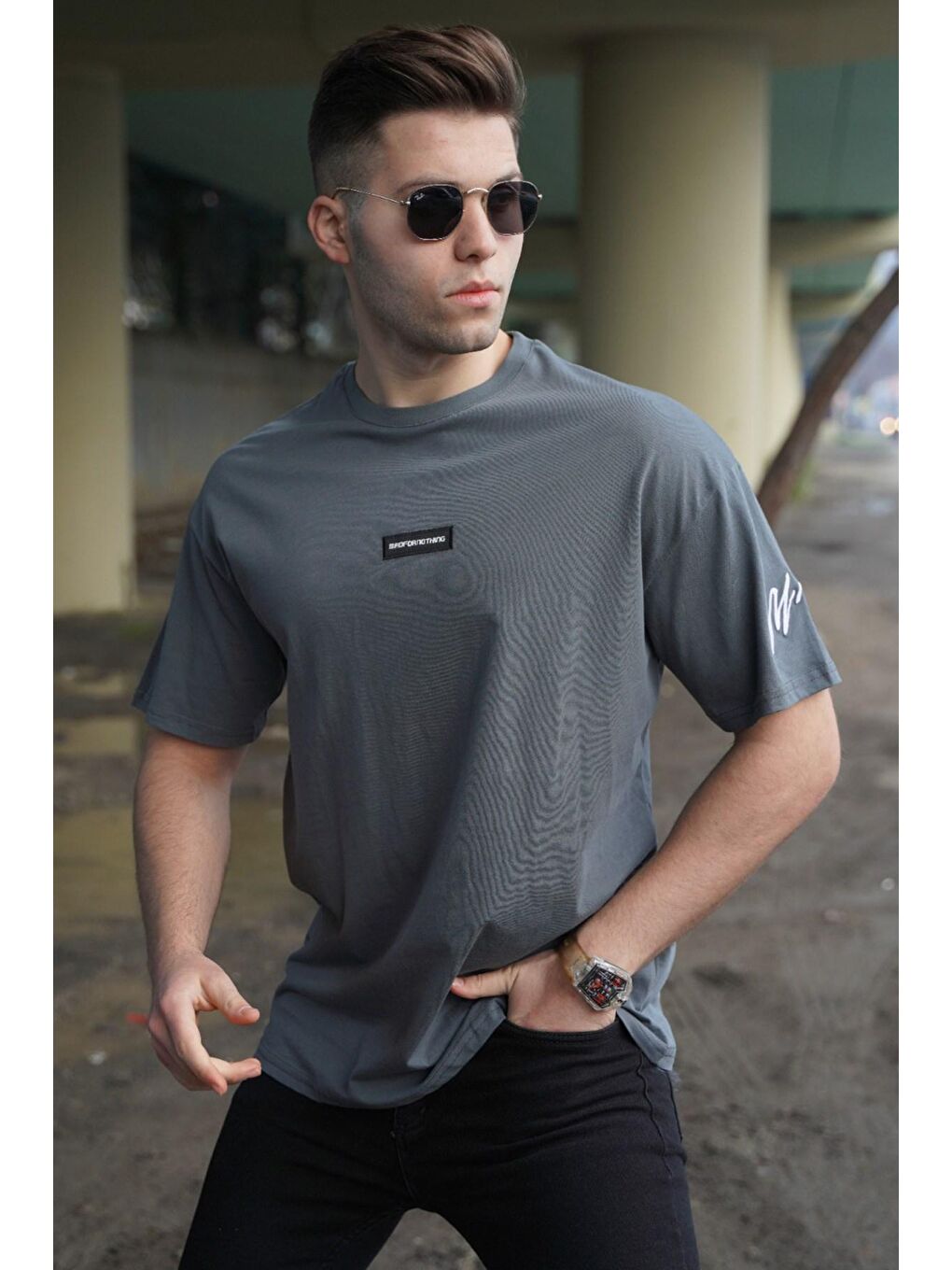 Gri Füme Tişört 5231