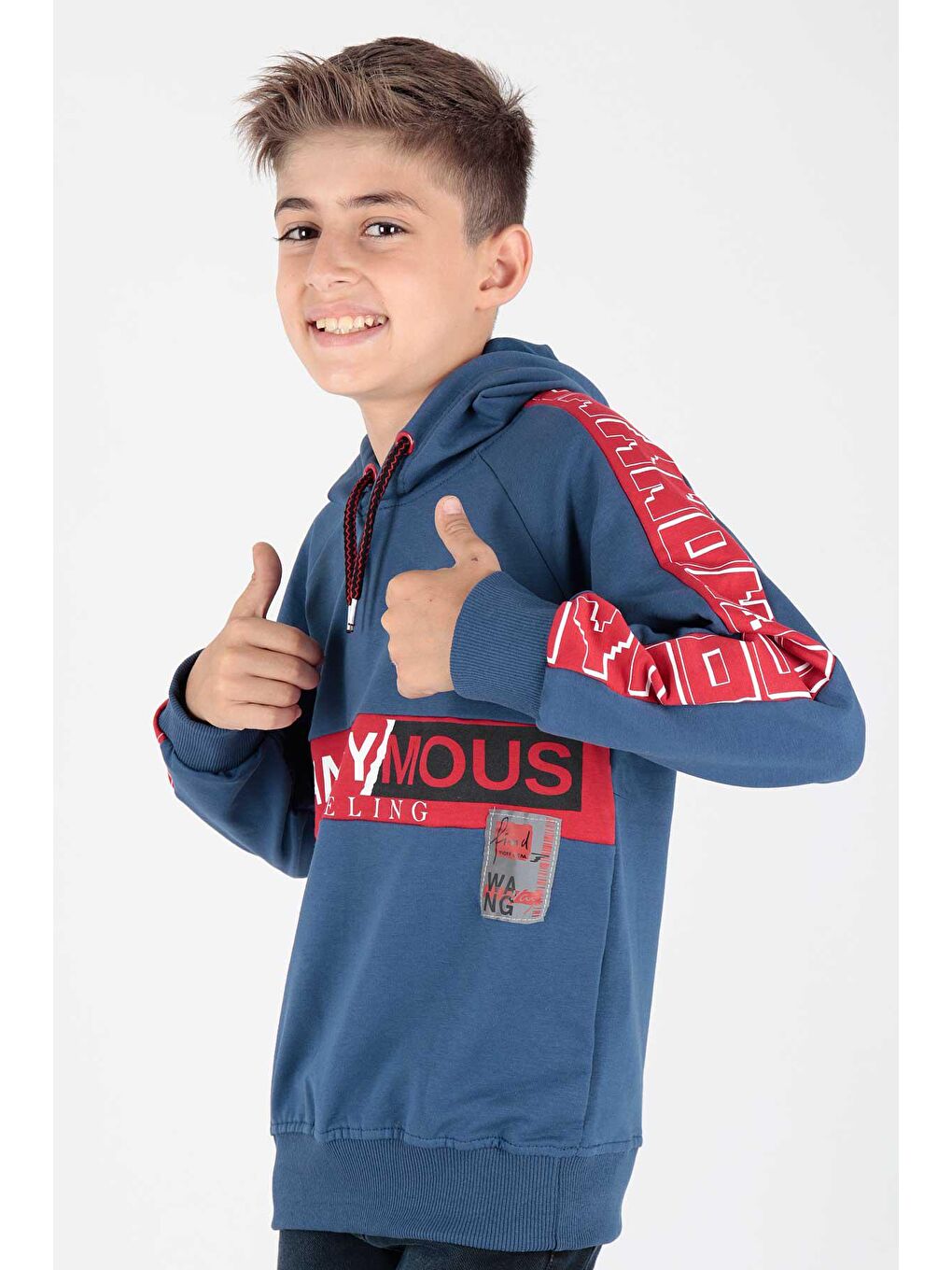 İndigo Erkek Çocuk Anonymous Baskılı Trend Sweatshirt Ak15177