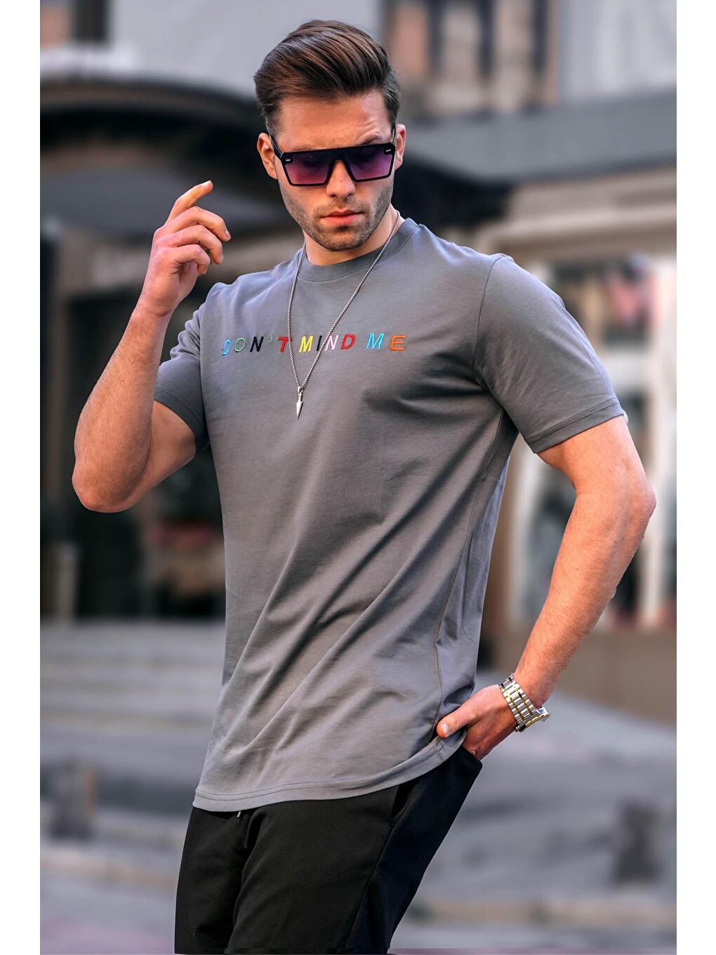 Gri Erkek Füme Tişört 5363