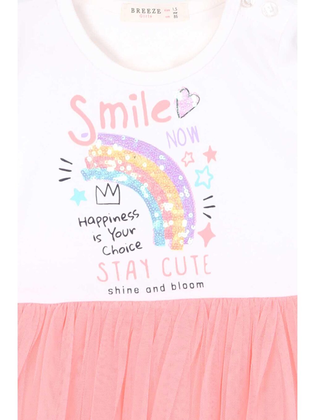 Kız Bebek Uzun Kollu Elbise  Baskılı Ekru (1.5 Yaş)-4