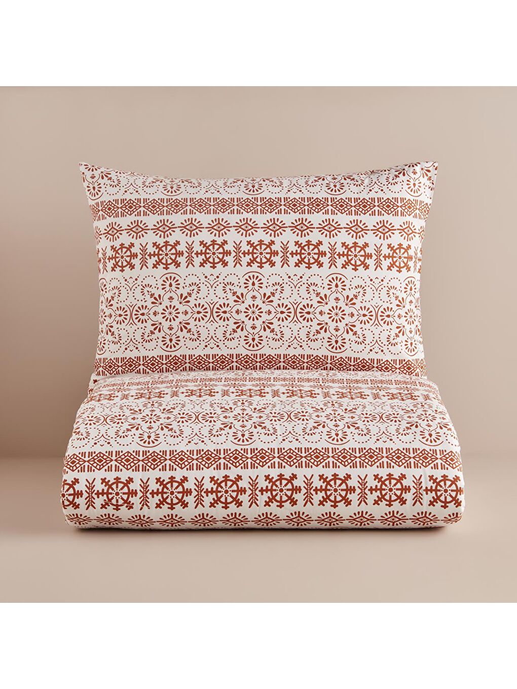 Kahverengi %100 Pamuk Ranforce Vibrant Tek Kişilik Nevresim Seti Kiremit-2