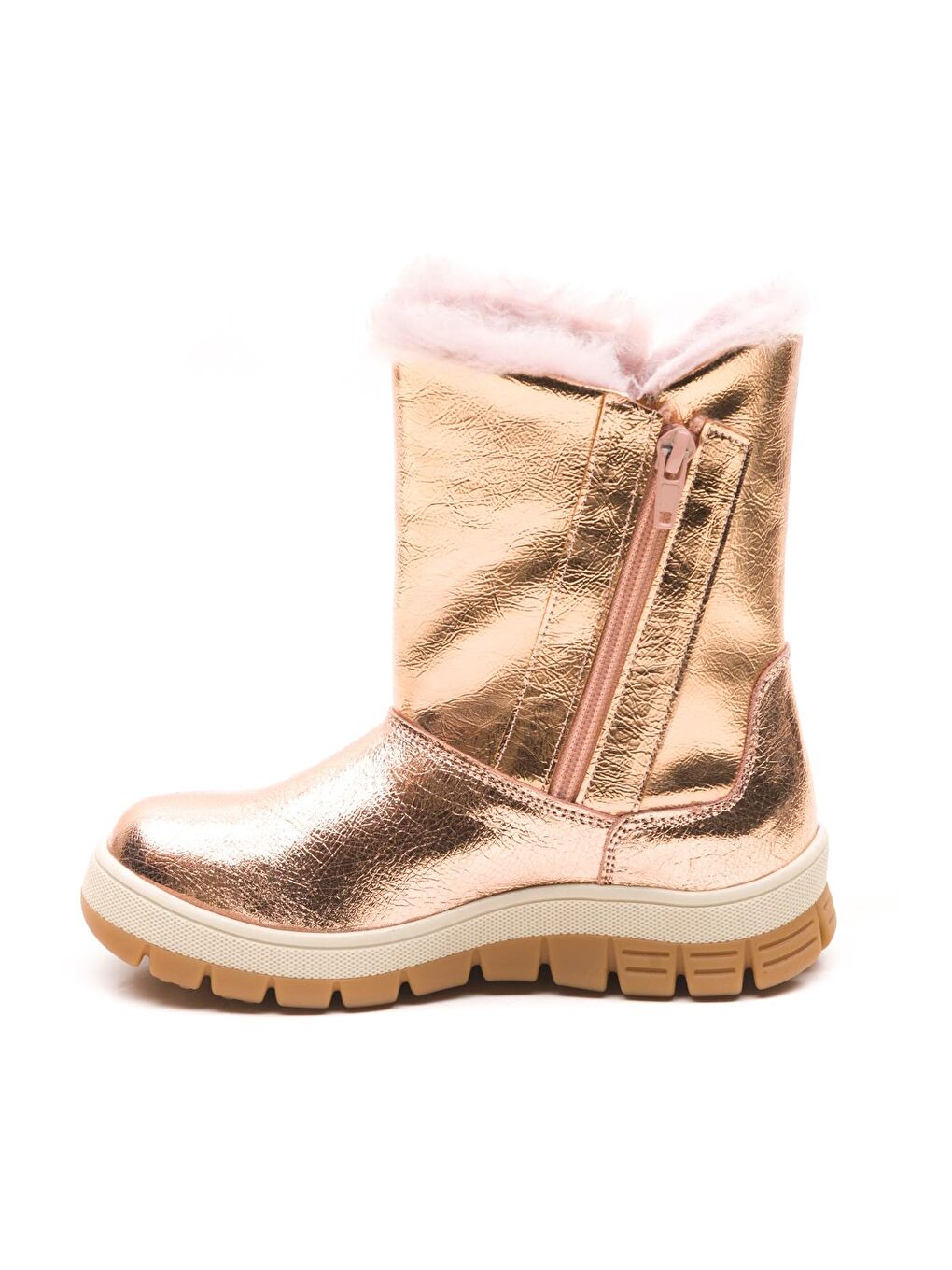 Pembe Kız Çocuk Pudra Deri Ortopedik Desteli Çocuk Çizme-3