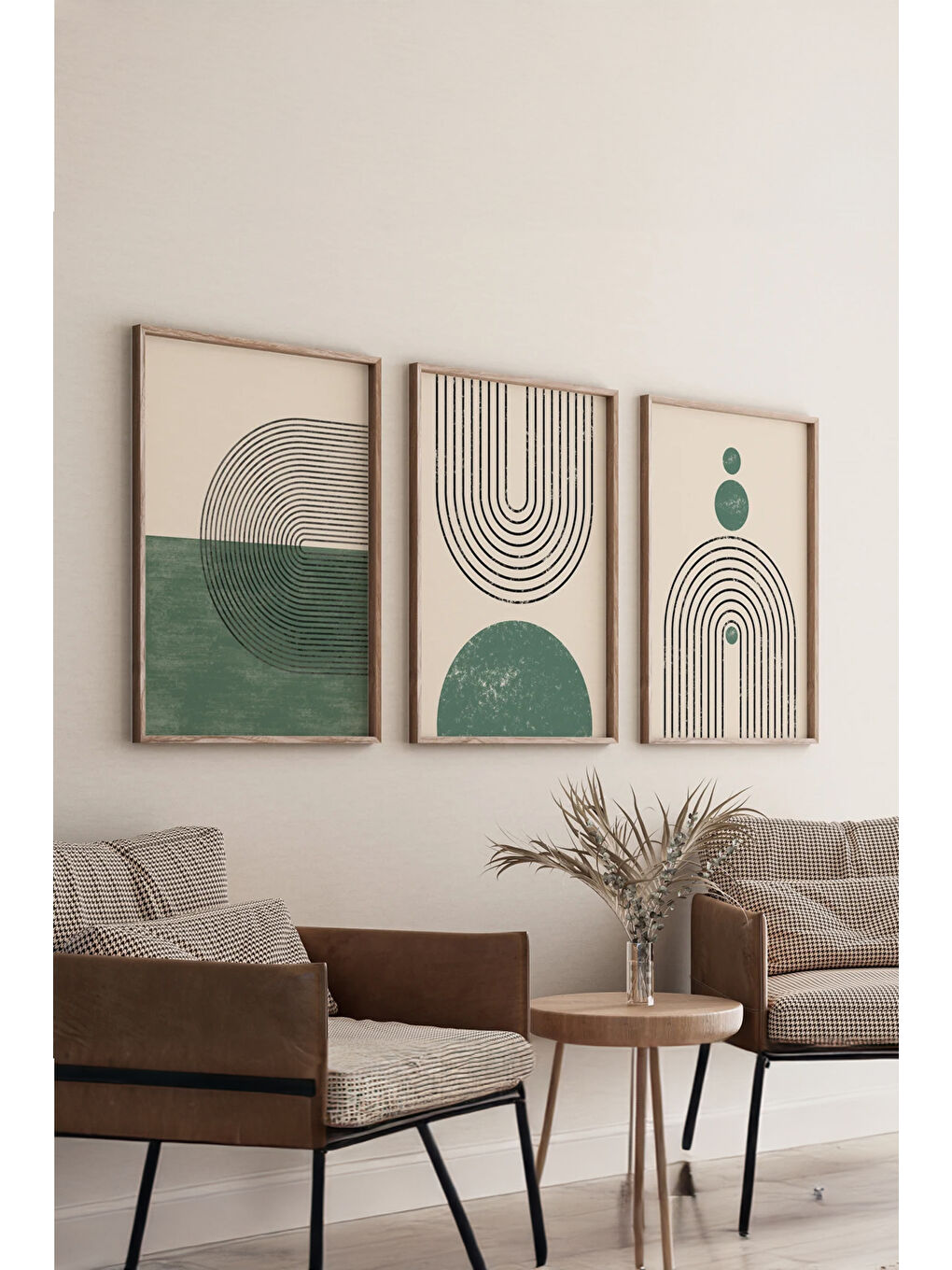 Beyaz Gerçek Ahşap Çerçeveli 3 Parça 3D Poster Tablo Seti - 3DARTSOHOSET19-2030