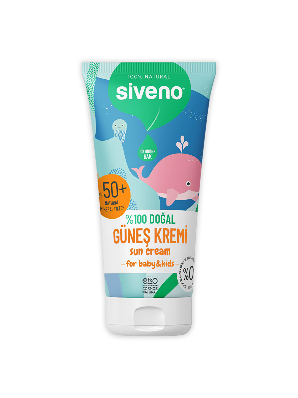 %100 Doğal Bebek Güneş Kremi Leke Karşıtı Antioksidan Nemlendirici Vegan UVA UVB SPF 50+ 50 ml-3