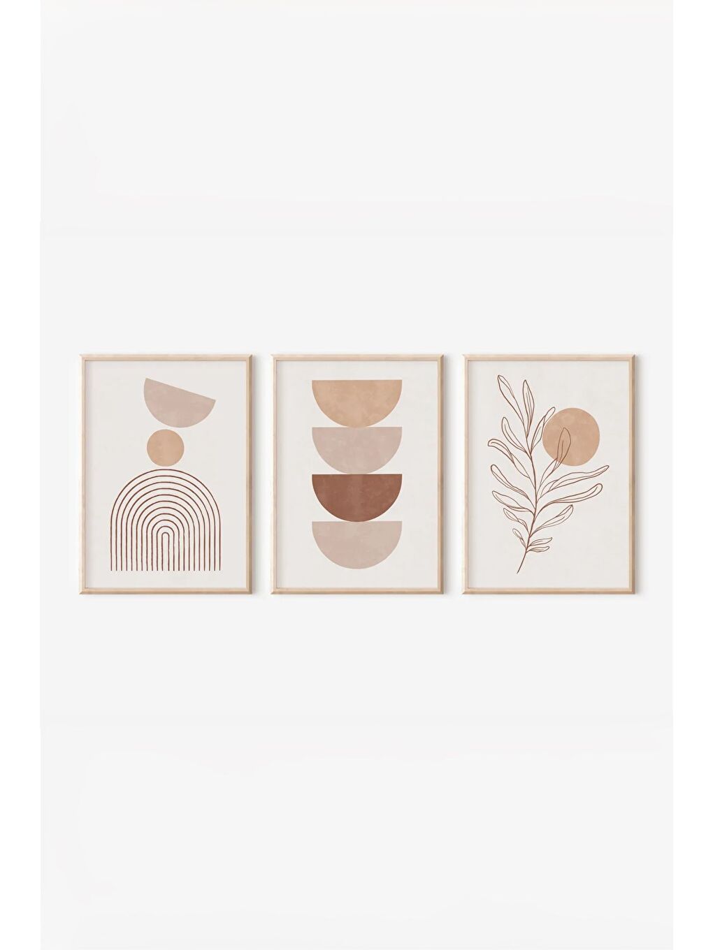 Beyaz Gerçek Ahşap Çerçeveli 3 Parça 3D Poster Tablo Seti - 3DARTSOHOSET44-3348-1