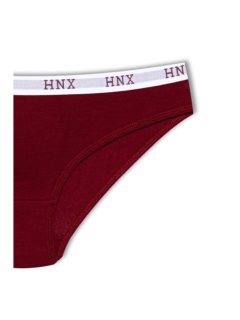 Bordo Pamuklu Beli Yazılı Lastik Basic Kadın Külot-1