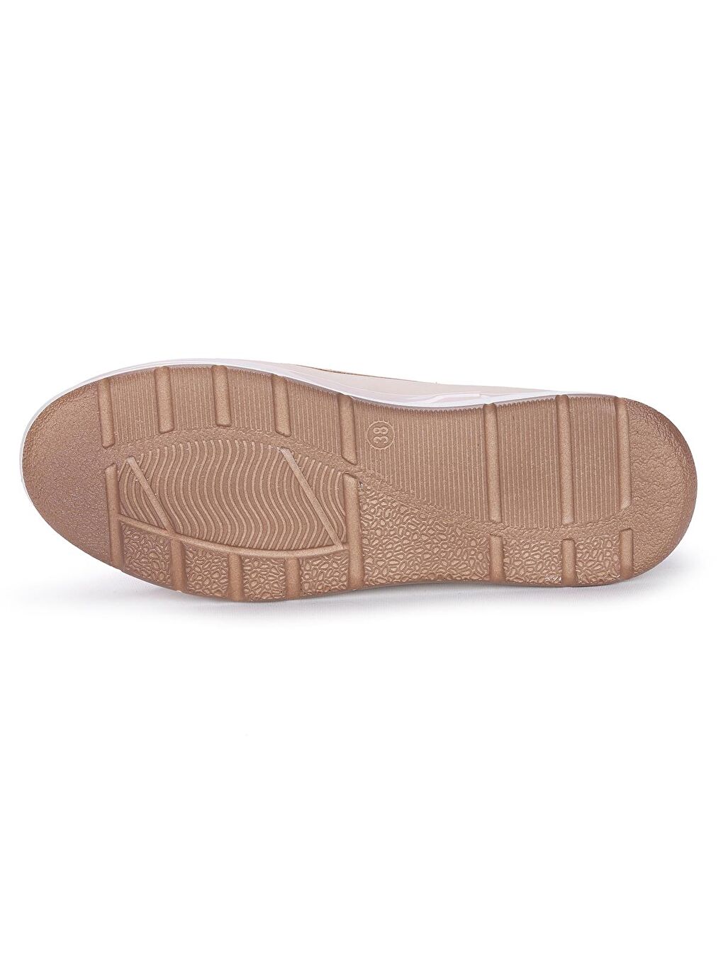 Ekru Lazer Kesim Kadın Günlük Babet Ayakkabı Cns 1023-5