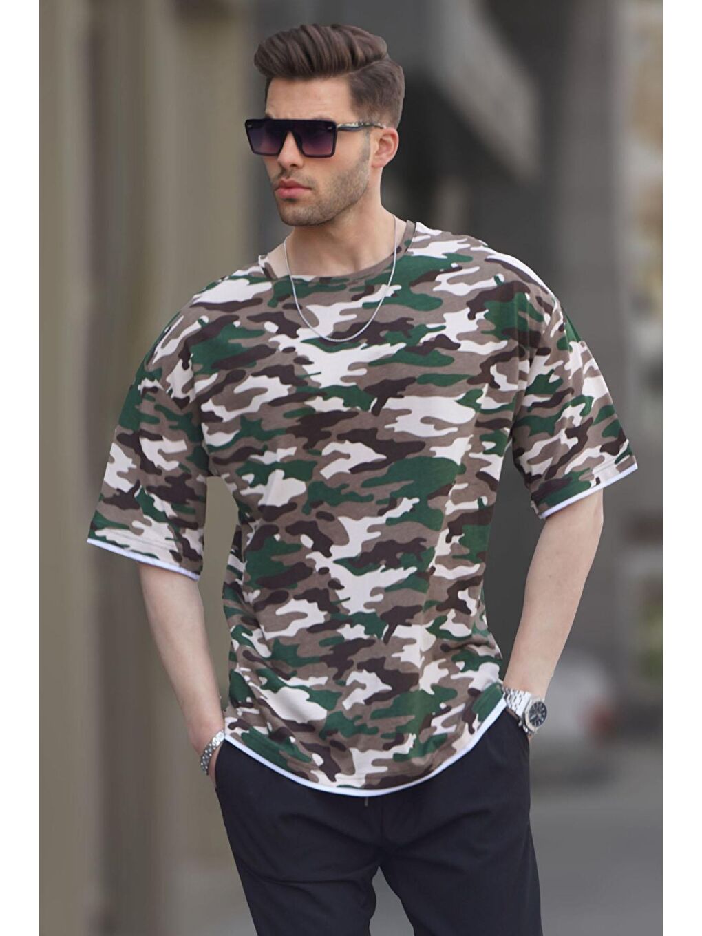 Bej Erkek %100 Pamuk Tişört 4983