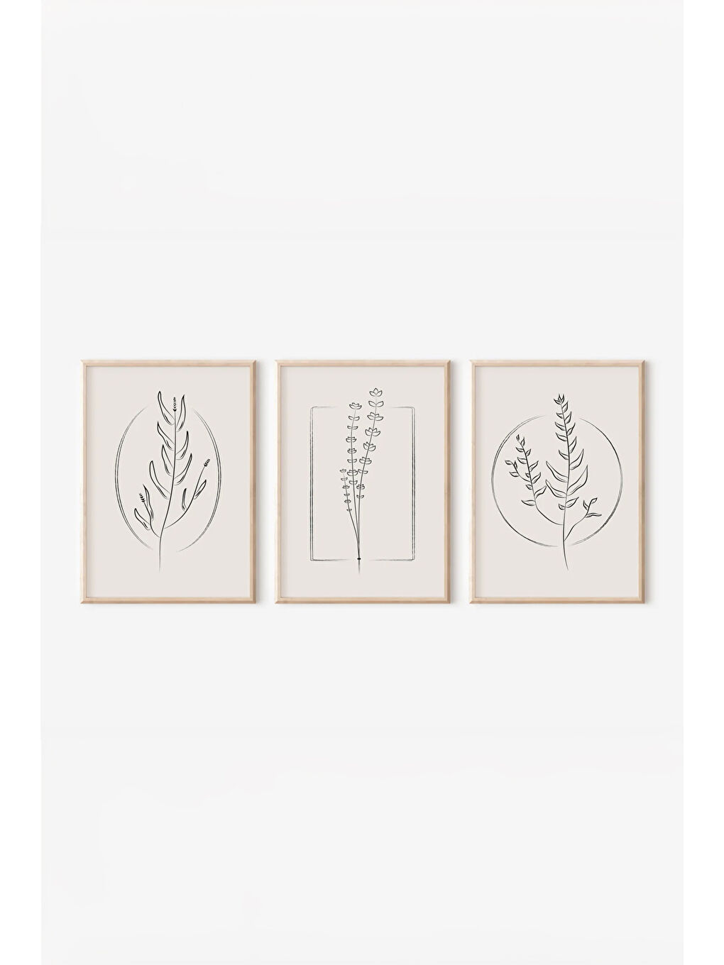 Beyaz Gerçek Ahşap Çerçeveli 3 Parça 3D Poster Tablo Seti - 3DARTSOHOSET61-3348-1