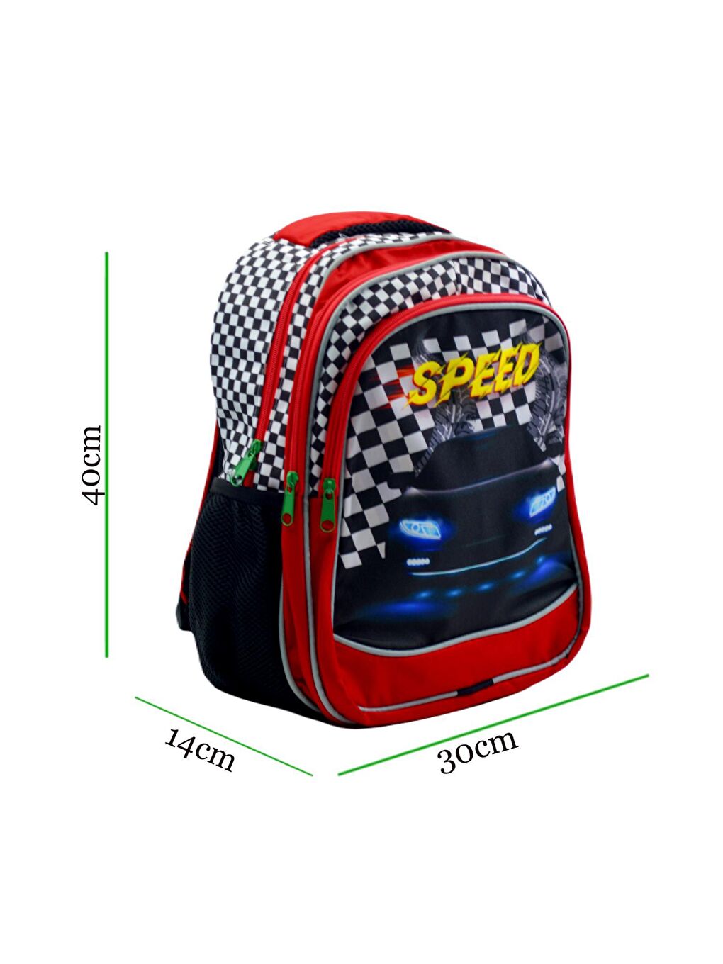 3 Bölmeli İlkokul Okul Sırt Çantası Ve Beslenme Çantası Speed Kırmızı-2