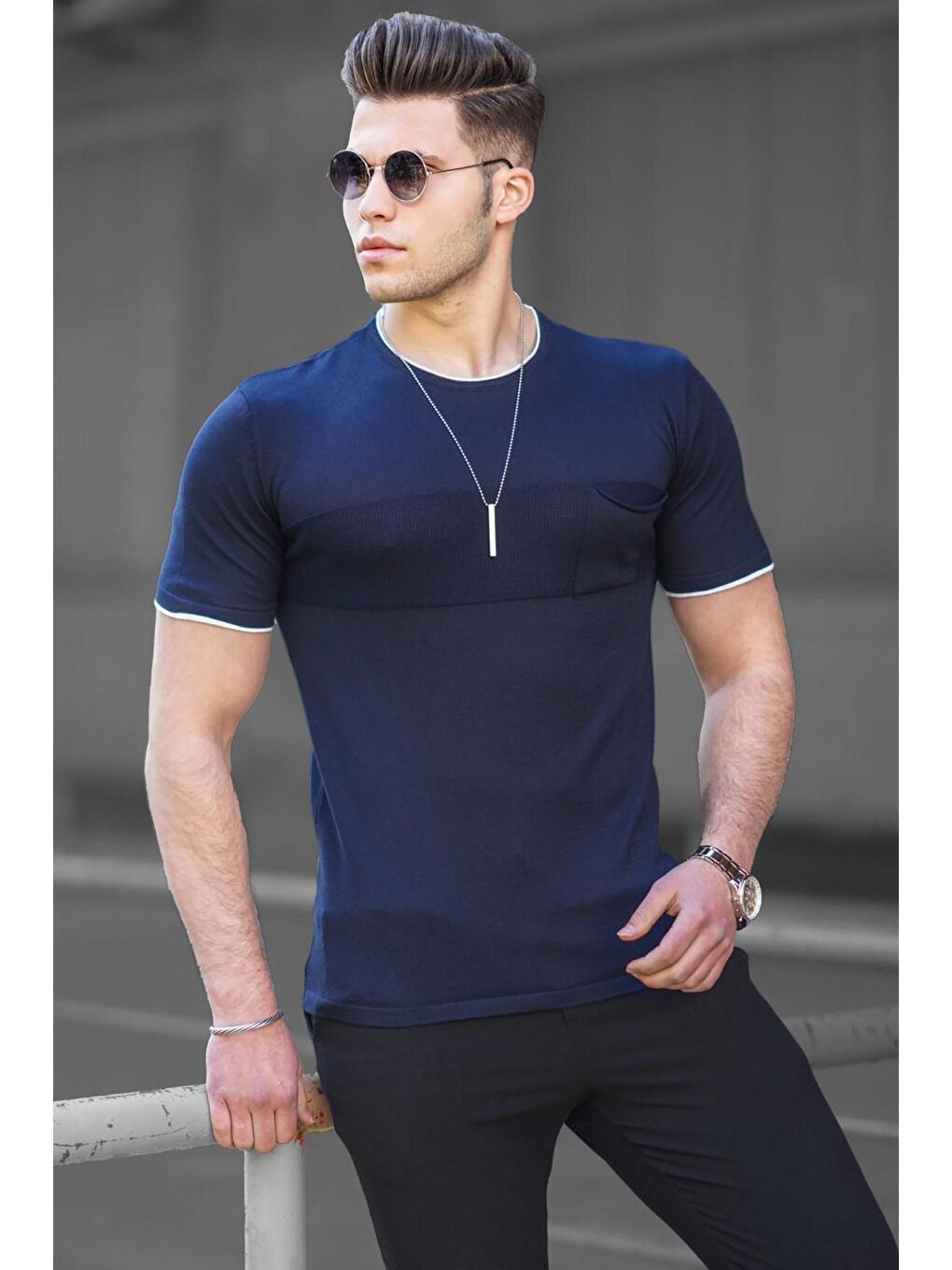 Lacivert Erkek Tişört 5089