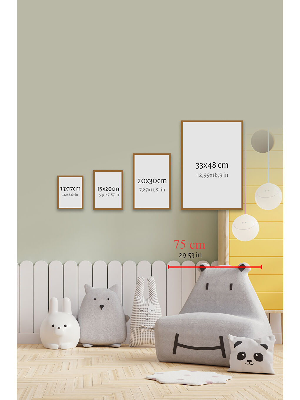 Beyaz 6 Parça Çerçeve Görünümlü Mdf Tablo Seti - 6KIDSARTAVESSA1-1520-1