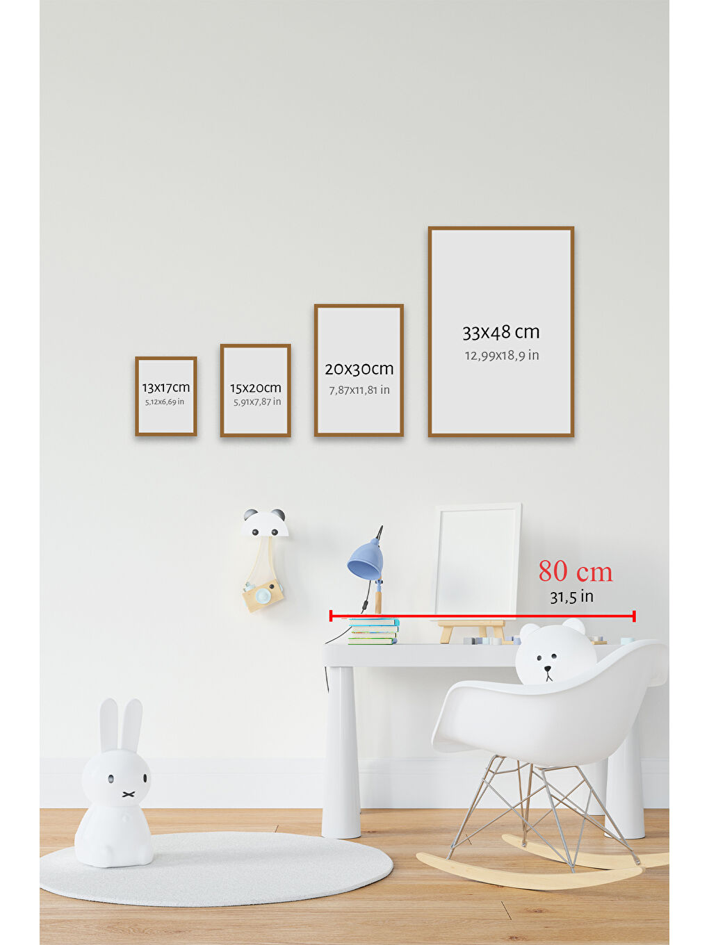 Beyaz 6 Parça Çerçeve Görünümlü Mdf Tablo Seti - 6KIDSARTAVESSA4-1520-1