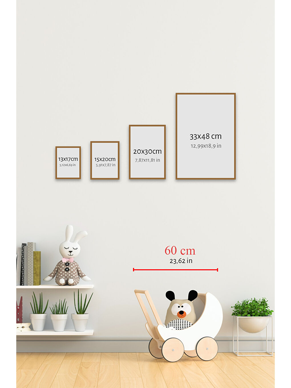 Beyaz 6 Parça Çerçeve Görünümlü Mdf Tablo Seti - 6KIDSARTAVESSA5-1520-1