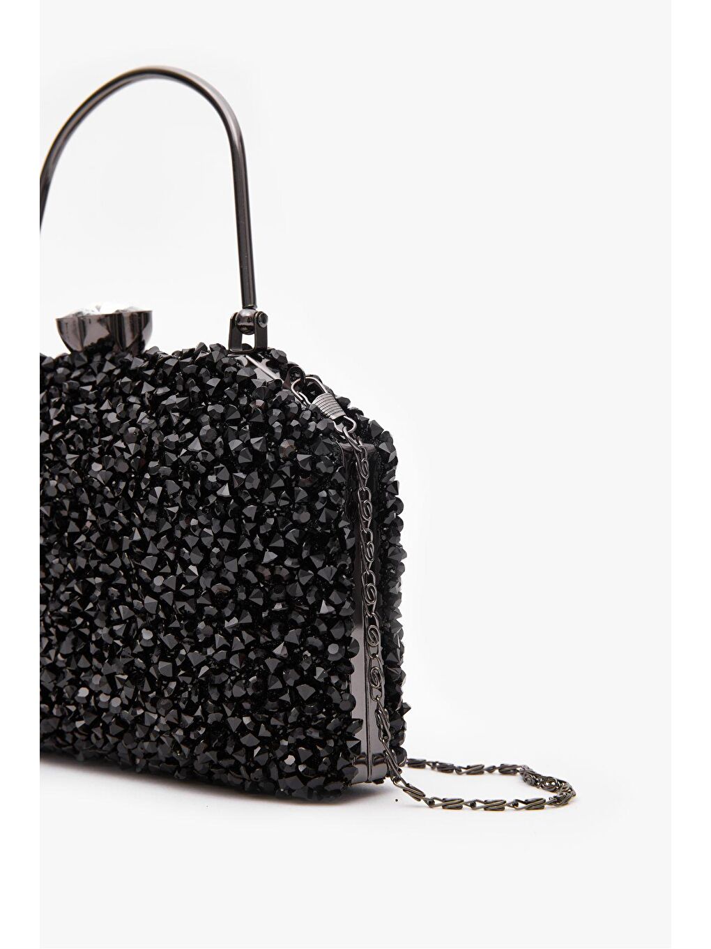 Taşlı El ve Omuz Askılı Abiye Çanta Pavlina Siyah-6