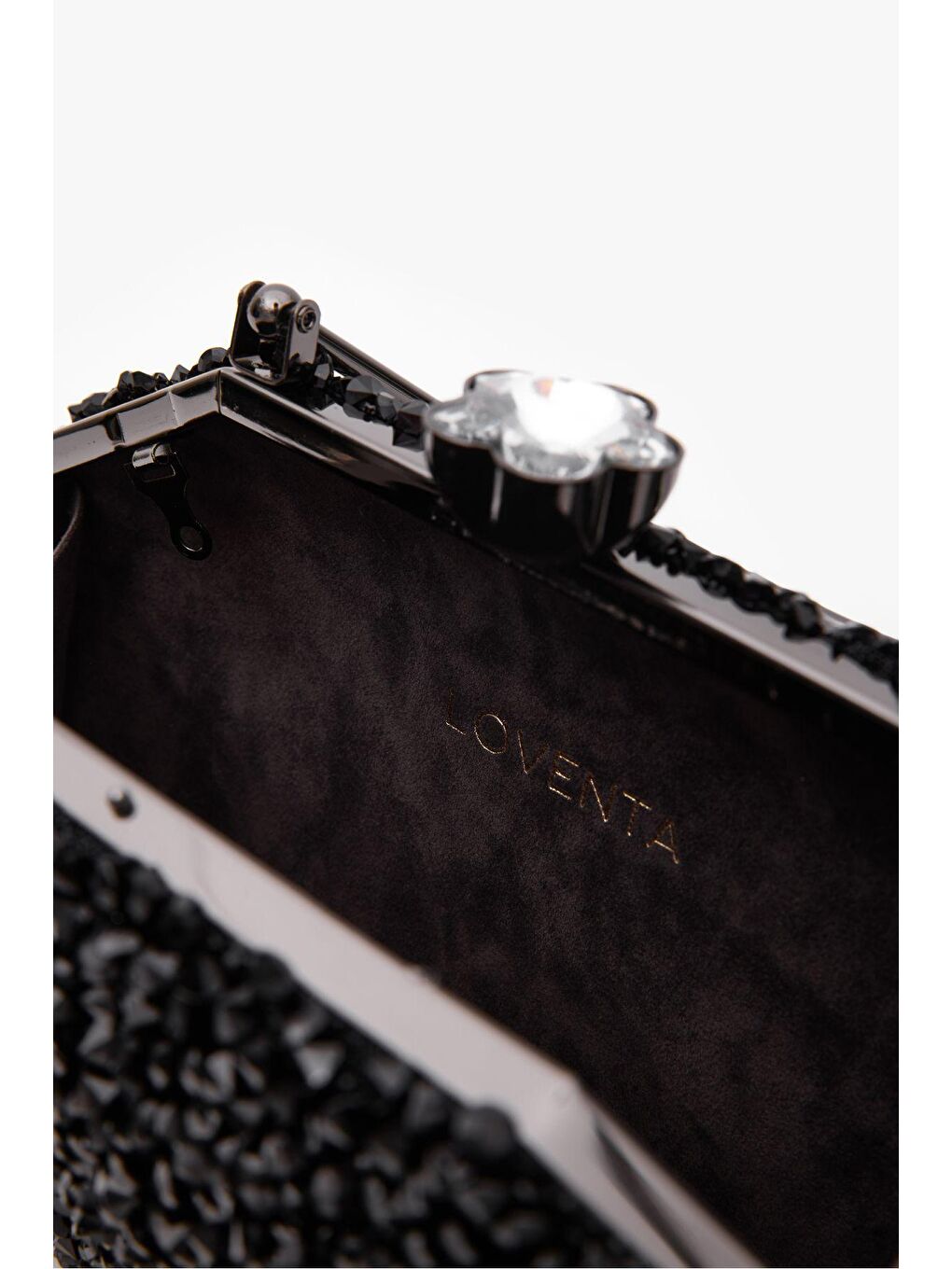 Taşlı El ve Omuz Askılı Abiye Çanta Pavlina Siyah-7