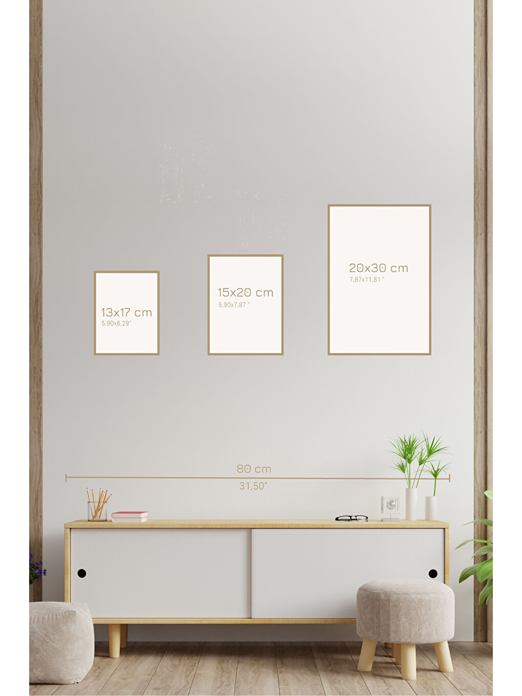 Beyaz 9 Parça Çerçeve Görünümlü Mdf Tablo Seti - 9ARTAVESSA2-1317-1