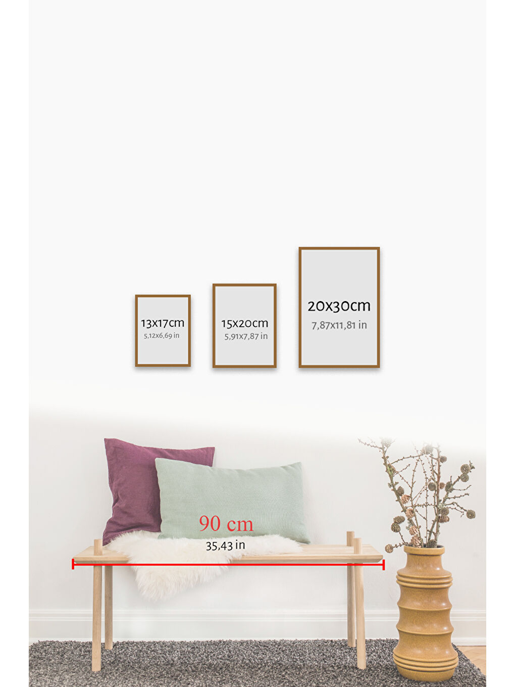 Beyaz 9 Parça Çerçeve Görünümlü Mdf Tablo Seti - 9ARTAVESSA3-1520-1