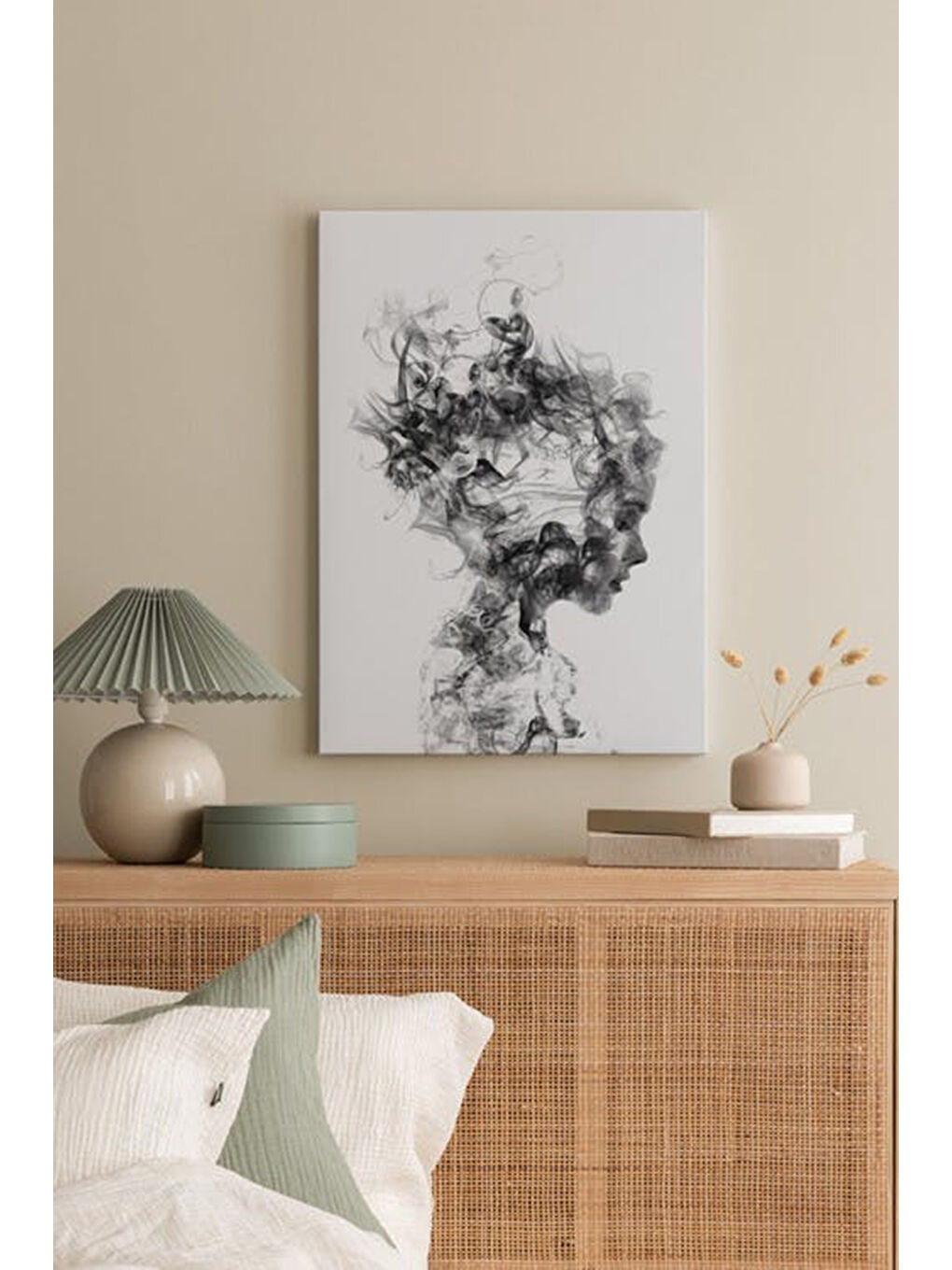 Beyaz Dekoratif Kanvas Duvar Tablo - ARTCANVAS23-70100