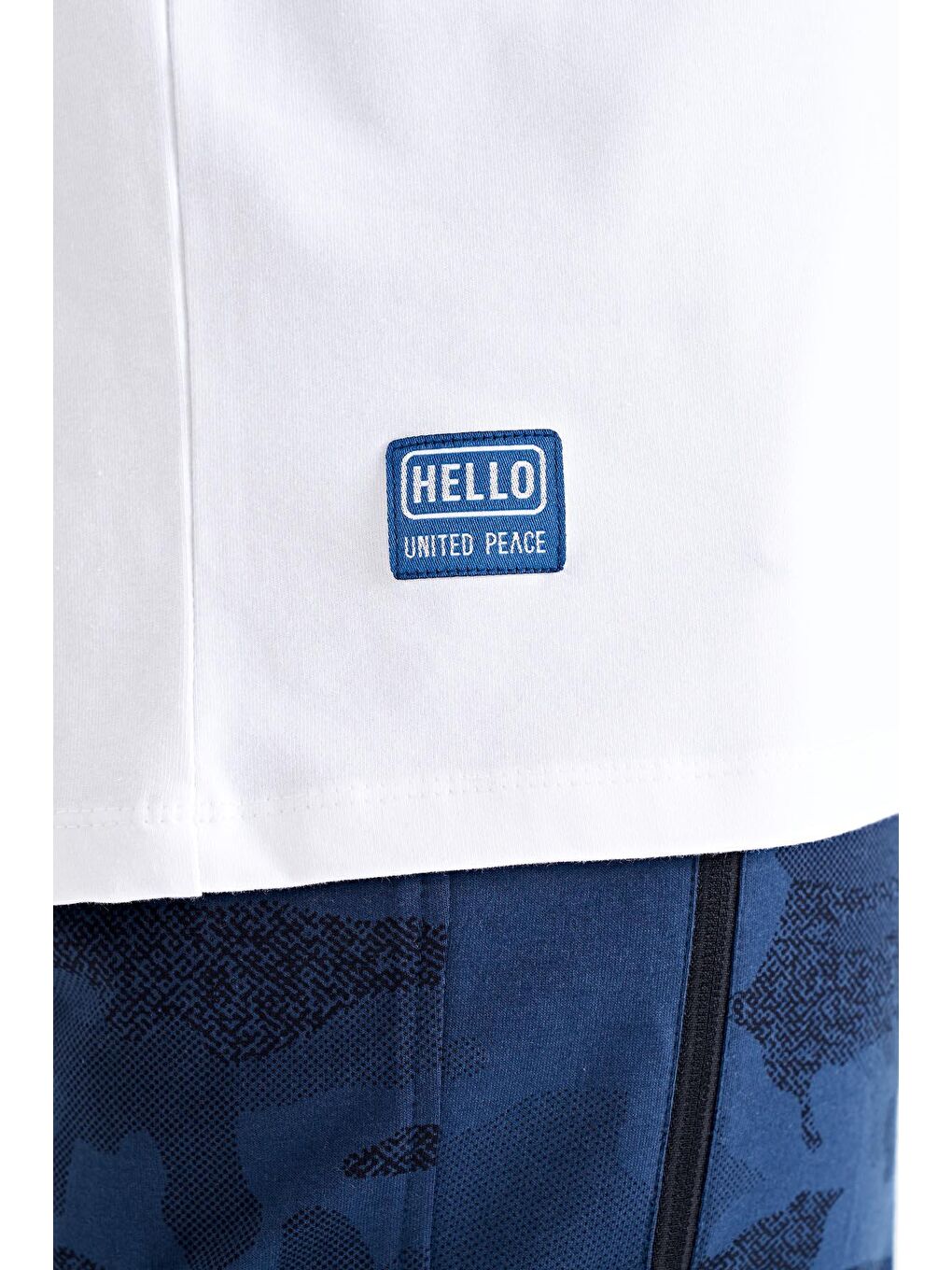 Beyaz Kol Şerit Detaylı O Yaka Standart Kalıp Erkek Tişört - 88234-2